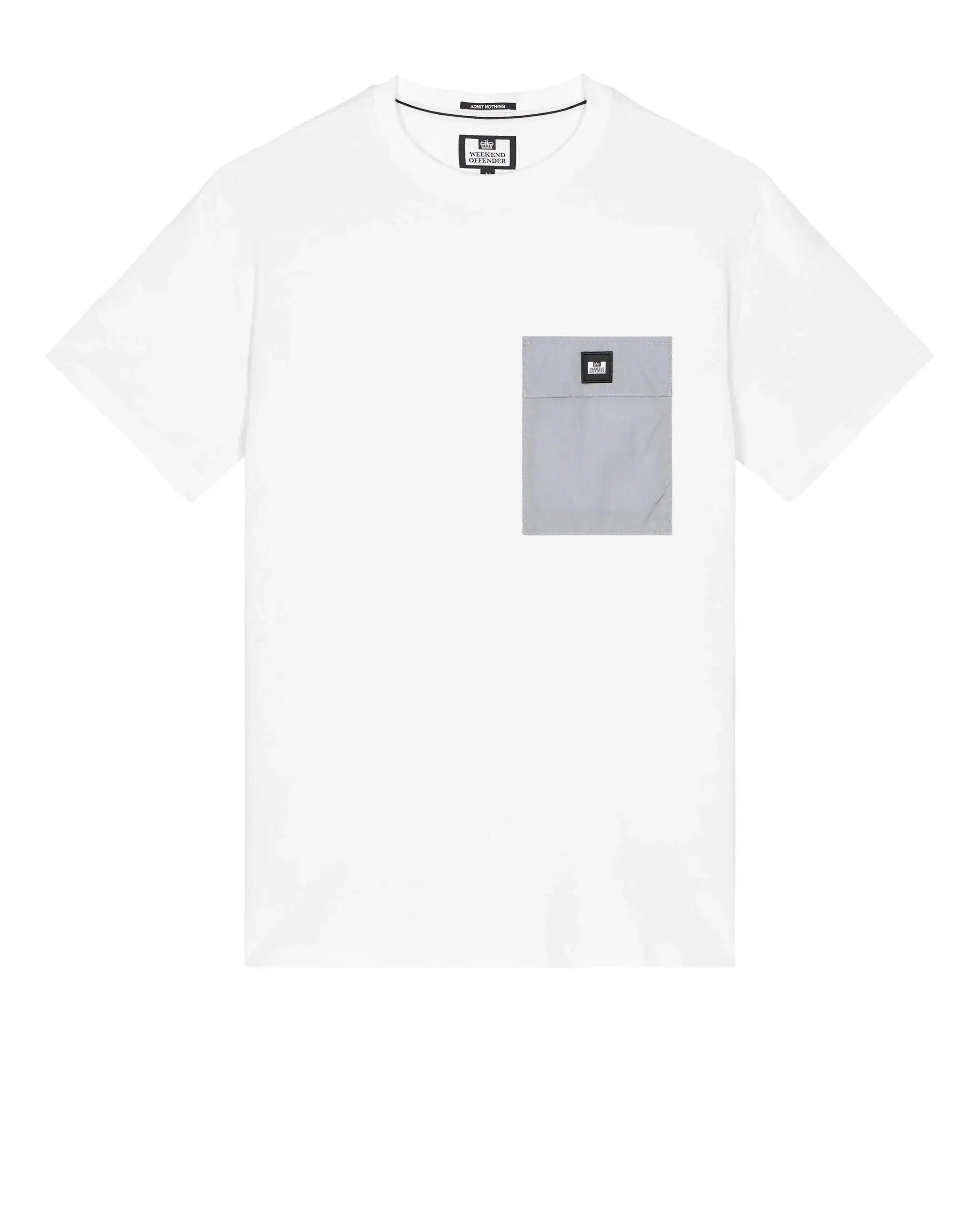 Weekend Offender Stiniva T-Shirt White/Smokey Grey – Contrast Parachute Pocket