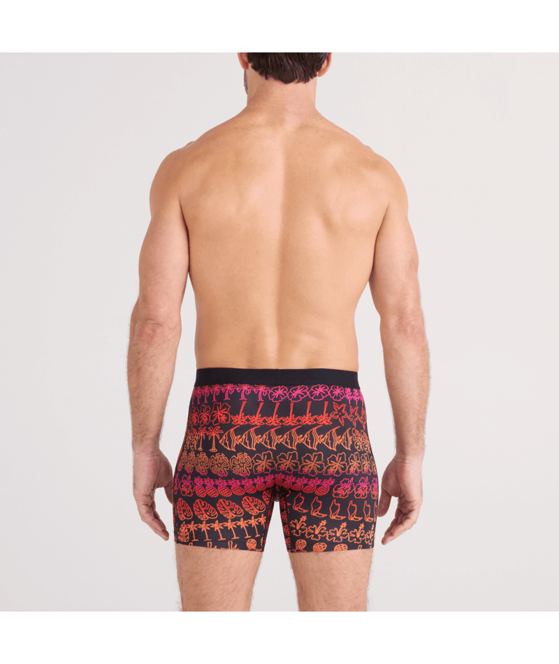 Saxx Comfort Stretch Daytripper 1 Pack Boxer Briefs, Tropical Line Up, Black