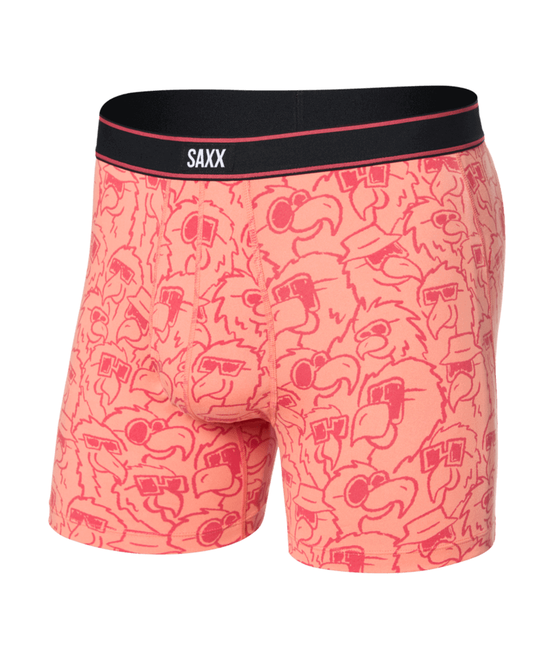 Saxx Comfort Stretch Daytripper 1 Pack Boxer Briefs, Parrot Party Fusion - Coral