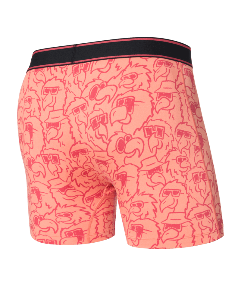 Saxx Comfort Stretch Daytripper 1 Pack Boxer Briefs, Parrot Party Fusion - Coral