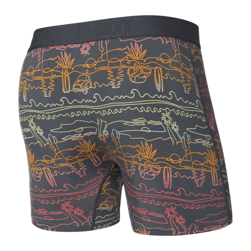 Saxx Ultra Super Soft Comfort Blend Boxer Briefs - Summer Roadtrip - Ebony