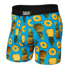 Saxx Ultra Super Soft 1 Pack Boxer Briefs - Polka Pineapple Blue