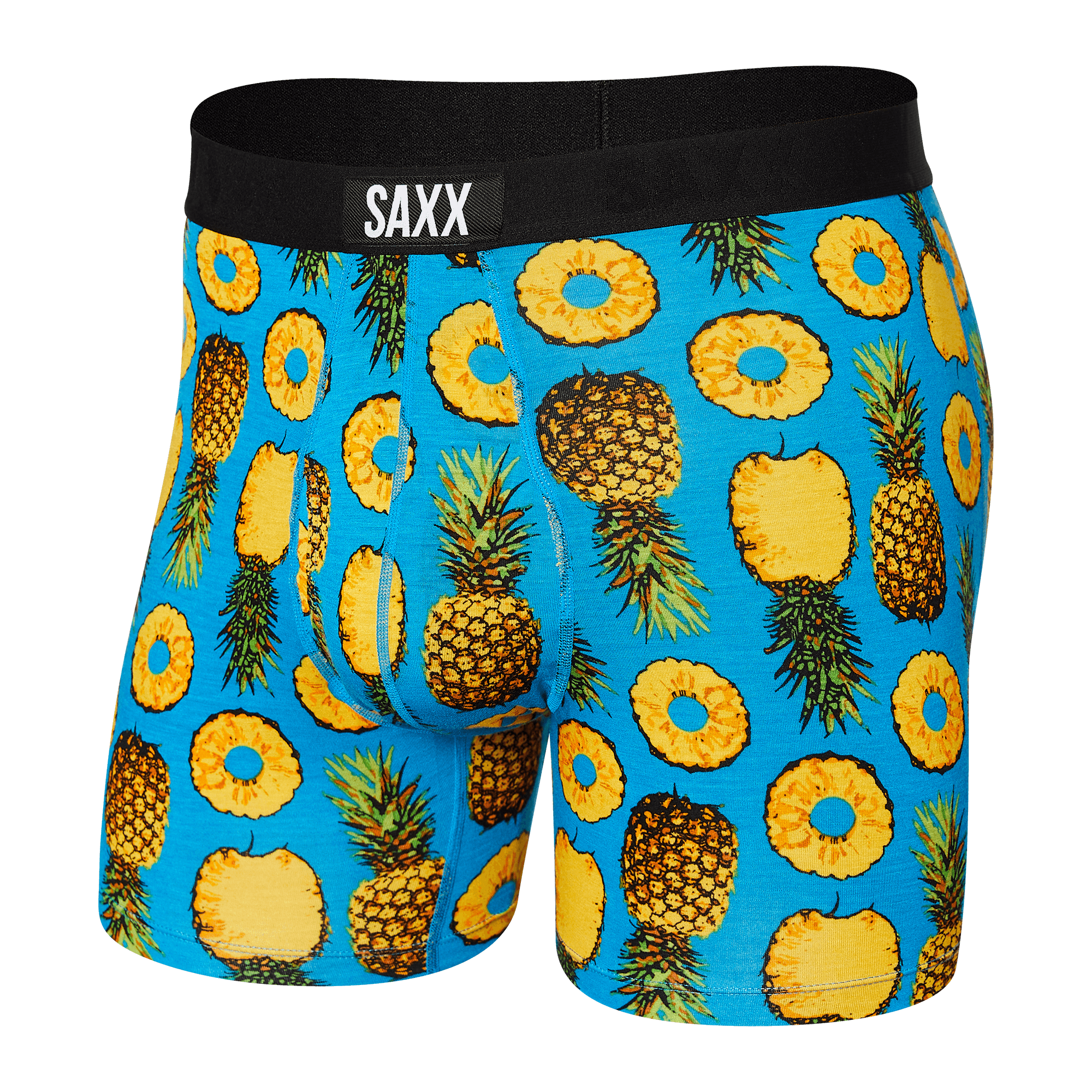 Saxx Ultra Super Soft 1 Pack Boxer Briefs - Polka Pineapple Blue