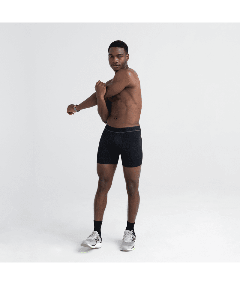 Saxx Kinetic Light Compression Mesh Boxer Briefs - Black Out