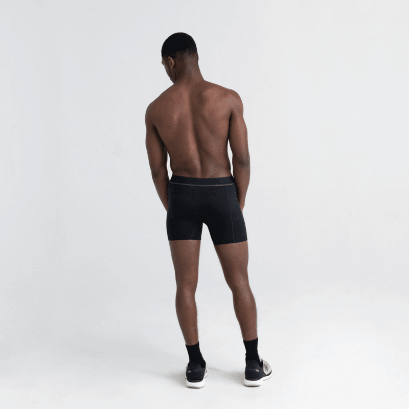 Saxx Kinetic Light Compression Mesh Boxer Briefs - Black Out