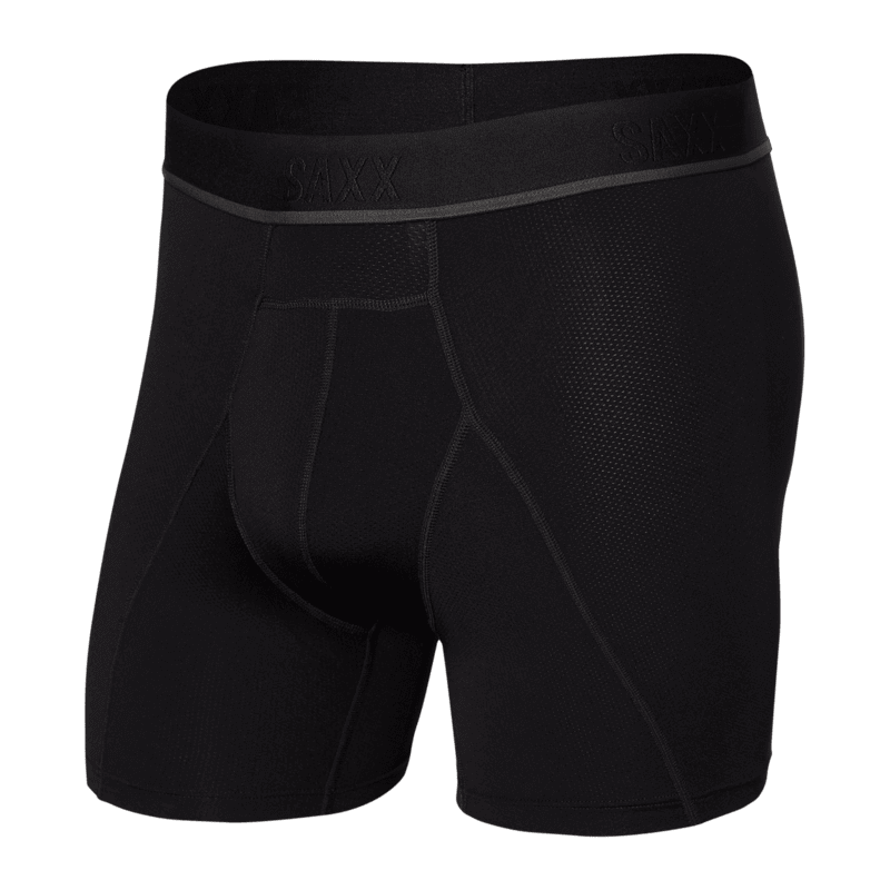 Saxx Kinetic Light Compression Mesh Boxer Briefs - Black Out