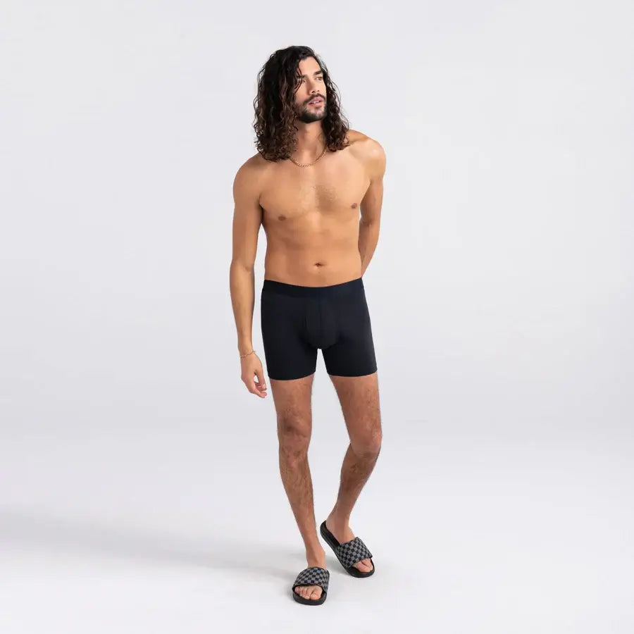 Saxx DROPTEMP™ Cooling Cotton 1 Pack Boxer Briefs - Black