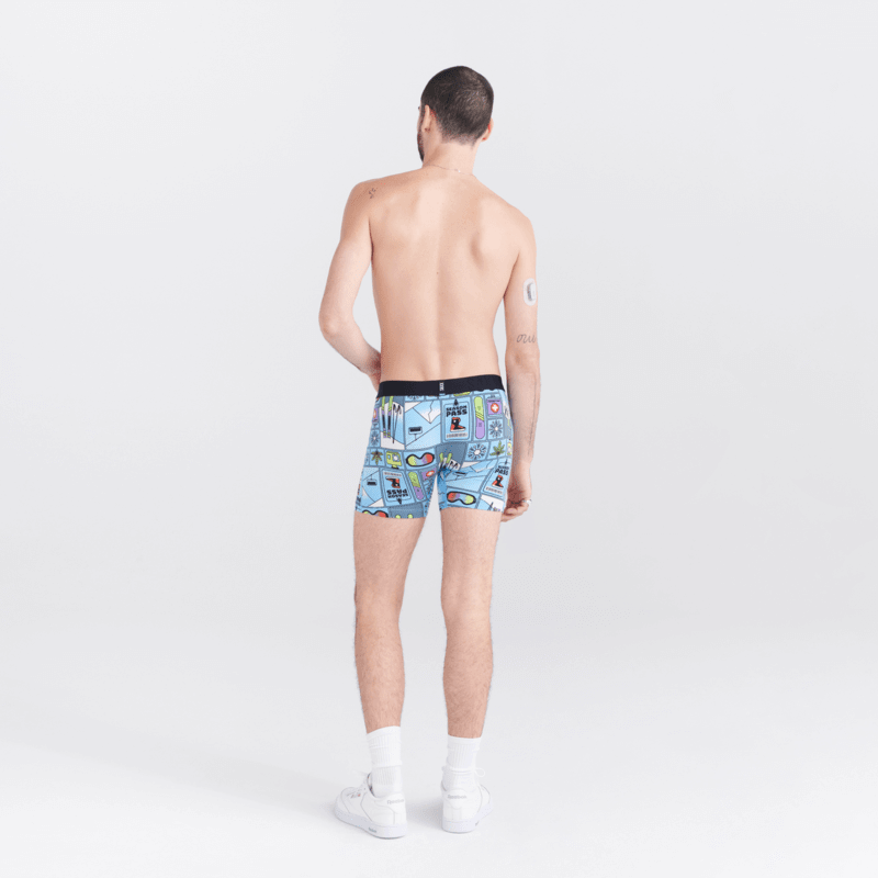 Saxx Underwear DROPTEMP™ Cooling Cotton 1 Pack Boxer Briefs - Season Pass Light Blue