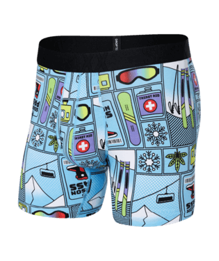Saxx Underwear DROPTEMP™ Cooling Cotton 1 Pack Boxer Briefs - Season Pass Light Blue