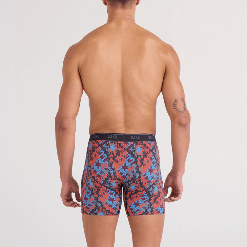 Saxx Underwear Quest Quick Dry Mesh Boxer Brief Fly - Heritage Weave, Multi
