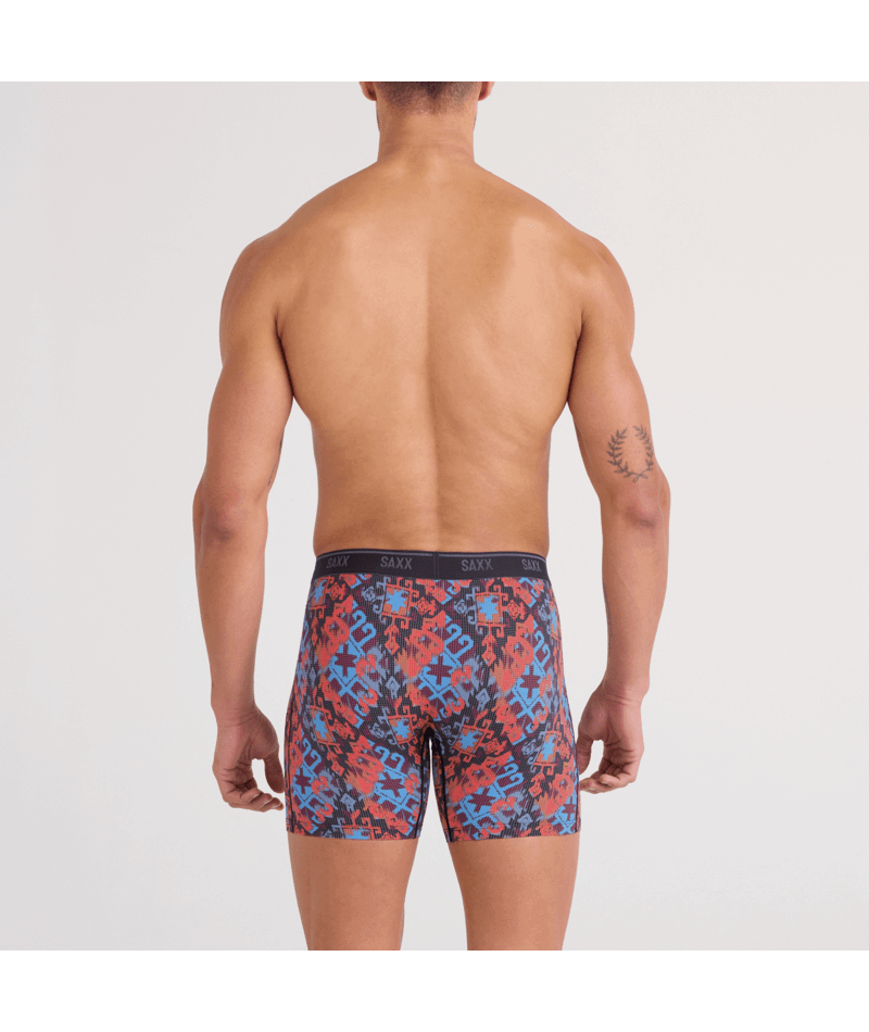 Saxx Underwear Quest Quick Dry Mesh Boxer Brief Fly - Heritage Weave, Multi