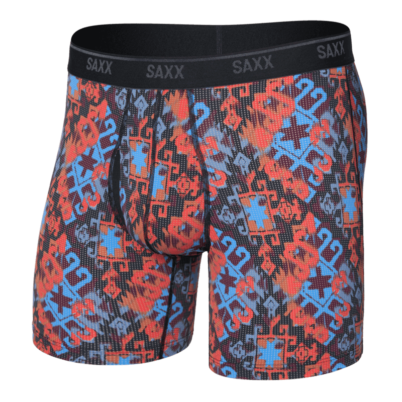 Saxx Underwear Quest Quick Dry Mesh Boxer Brief Fly - Heritage Weave, Multi