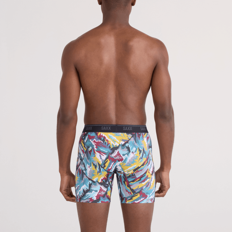 Saxx Underwear Quest Quick Dry Mesh Boxer Brief Fly - Prism Peaks, Multi