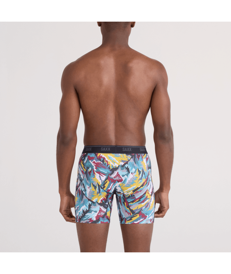 Saxx Underwear Quest Quick Dry Mesh Boxer Brief Fly - Prism Peaks, Multi