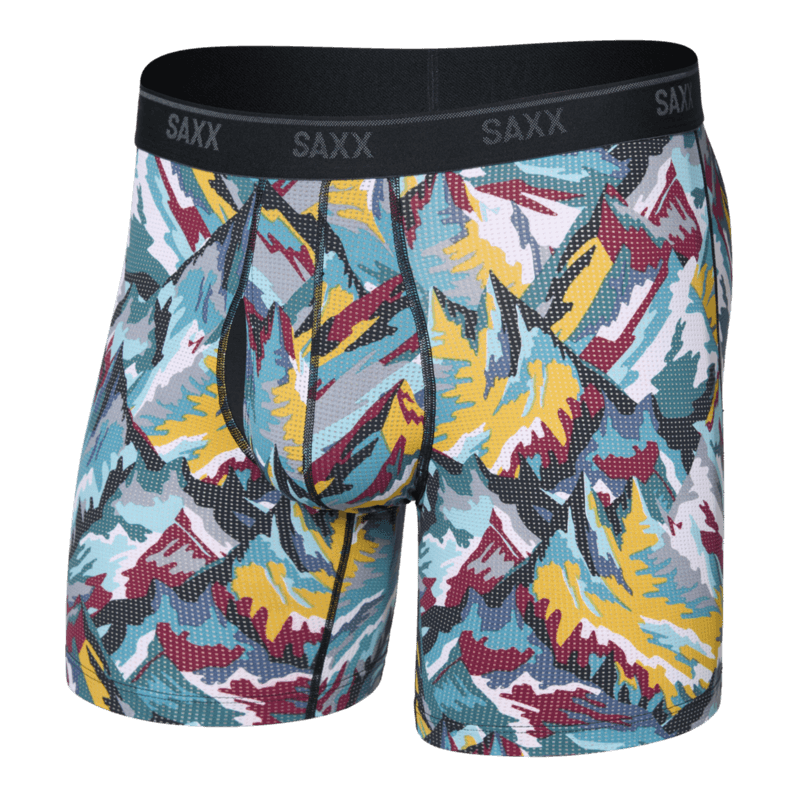Saxx Underwear Quest Quick Dry Mesh Boxer Brief Fly - Prism Peaks, Multi