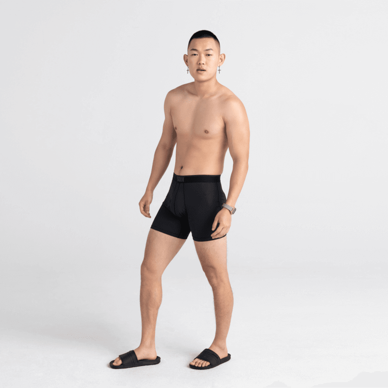 Saxx Underwear Quest Quick Dry Mesh Boxer Brief Fly - Black II