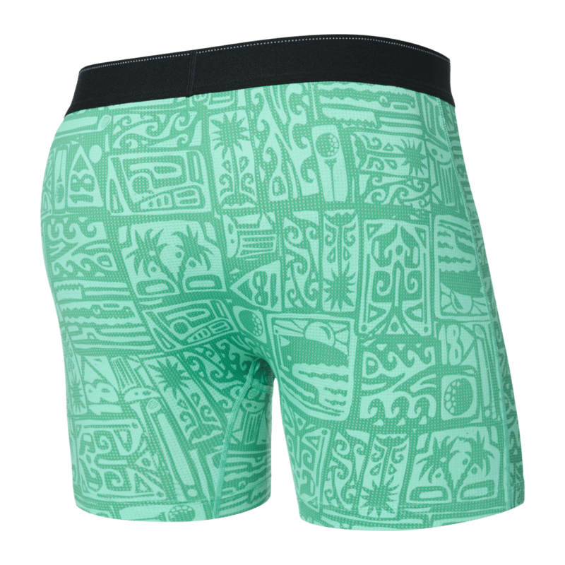 Saxx Underwear Quest Quick Dry Mesh Boxer Brief Fly - Pretty Birdie Green