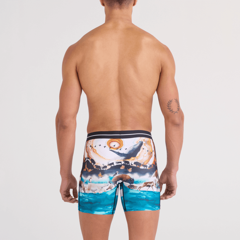 Saxx Underwear Volt Breathable Mesh Boxer Brief 6" - Great Migration, Multi