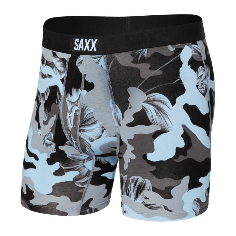 Saxx Vibe Supersoft 1 Pack Boxer Briefs - Blue Camo Flora