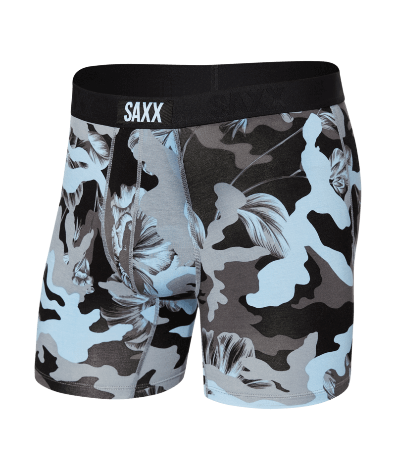 Saxx Vibe Supersoft 1 Pack Boxer Briefs - Blue Camo Flora