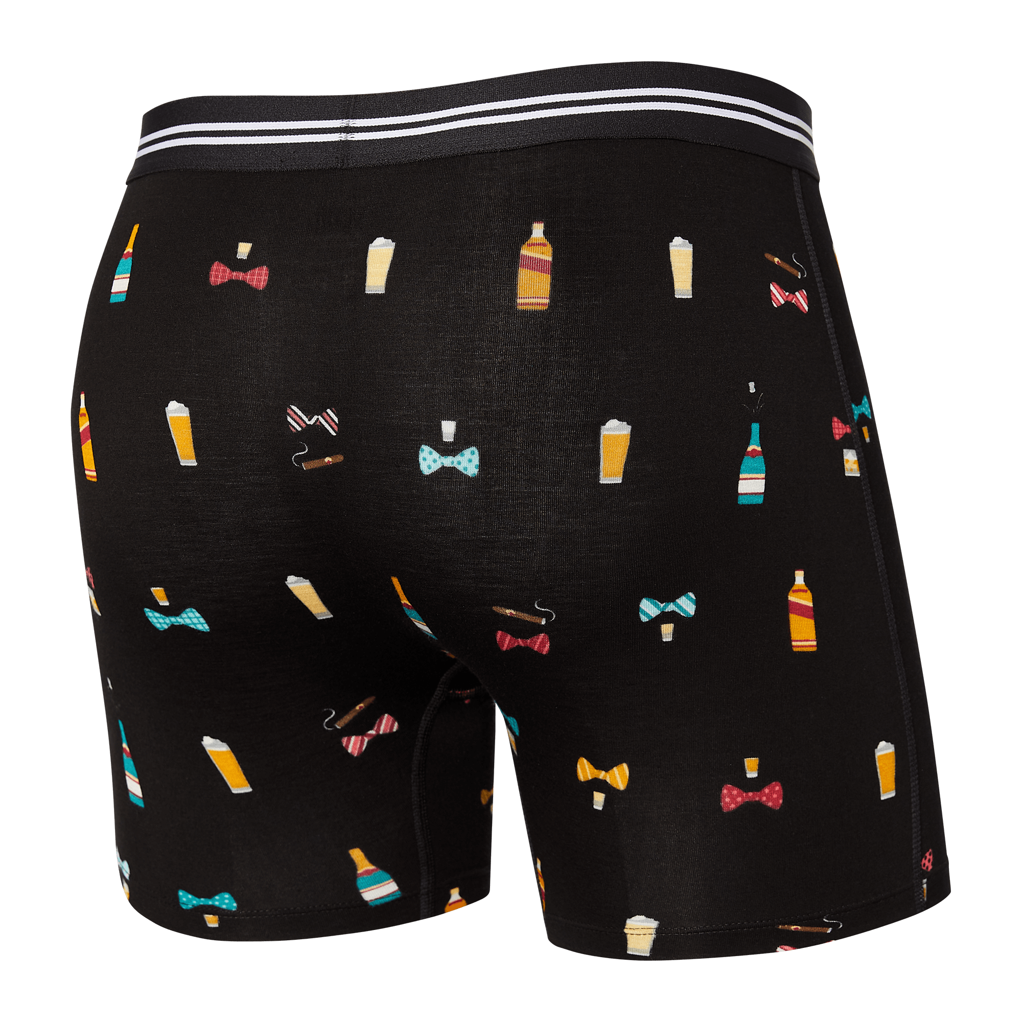 Saxx Vibe Supersoft 1 Pack Boxer Briefs - Black Bowties N Booze