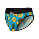 Saxx Ultra Super Soft 1 Pack Briefs - Polka Pineapple Blue