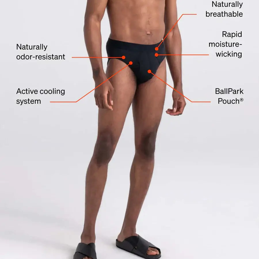 Saxx Underwear DROPTEMP™ Cooling Cotton 1 Pack Briefs - Black