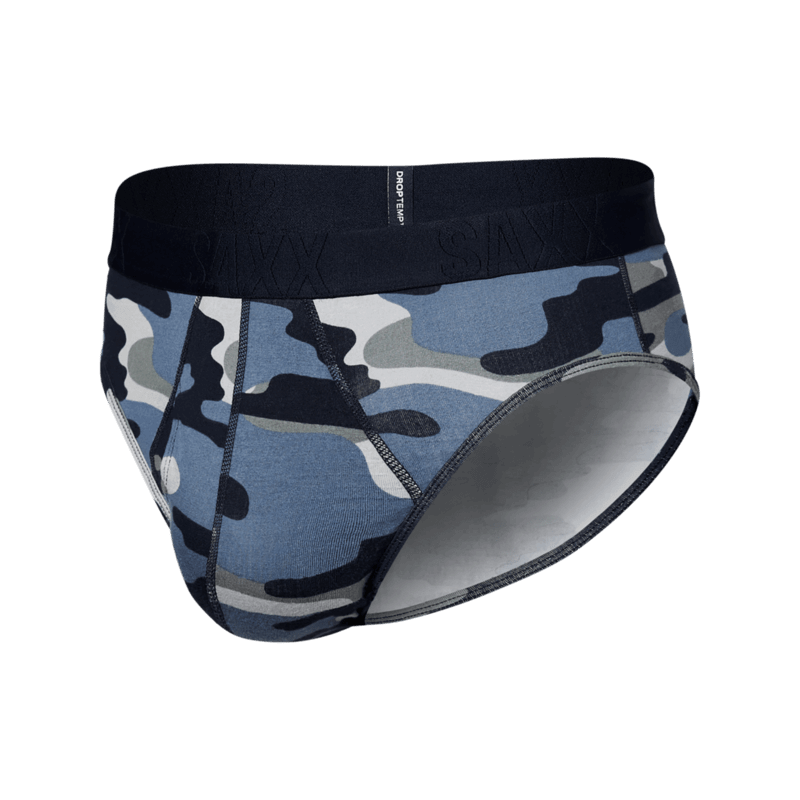 Saxx Underwear DROPTEMP™ Cooling Cotton 1 Pack Briefs - Tidal Camo Blue