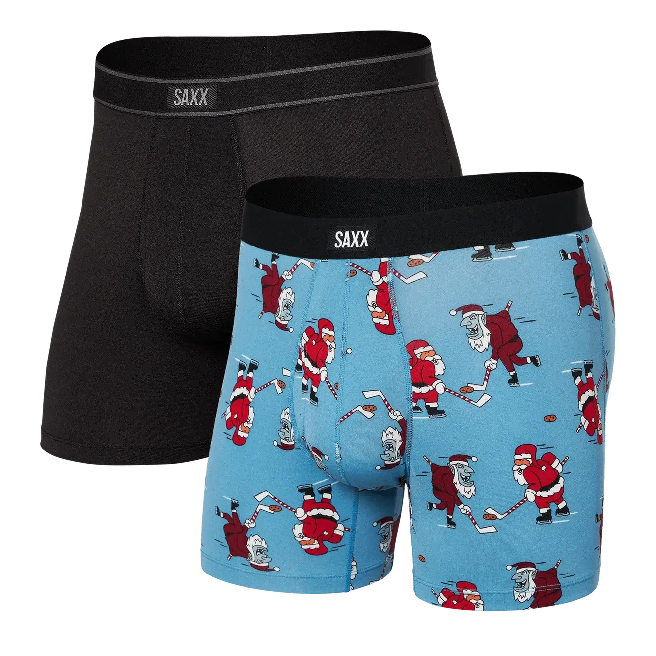 Saxx Underwear Daytripper 2 Pack Boxer Briefs - Naughty V/S Nice - Black