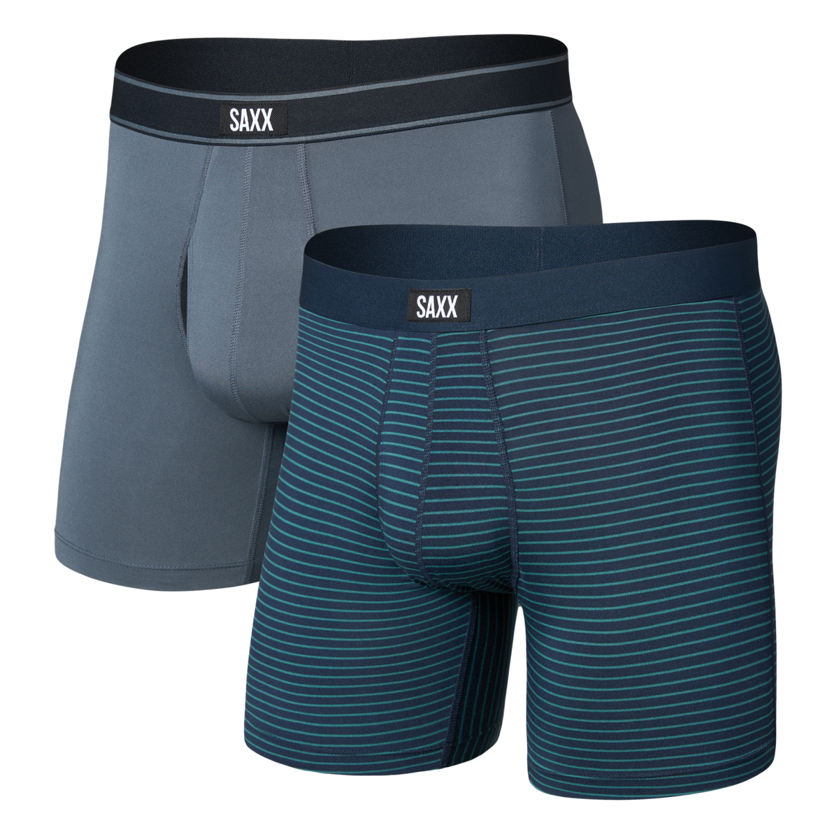SAXX Daytripper Comfort Stretch Boxer Brief Fly 2-Pack – Serrated Stripe/Turbulence - image 1