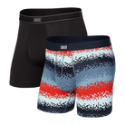 Saxx Underwear Daytripper 2 Pack Boxer Briefs - Tec Rec Stripes/ Black