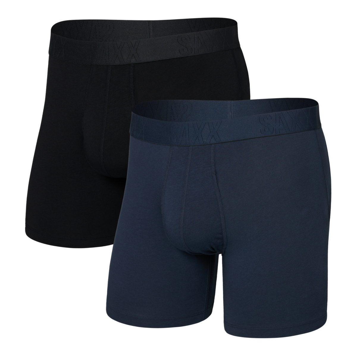 SAXX DropTemp™ Cooling Cotton Boxer Brief Fly 2-Pack – Dark Ink/Black - image 2