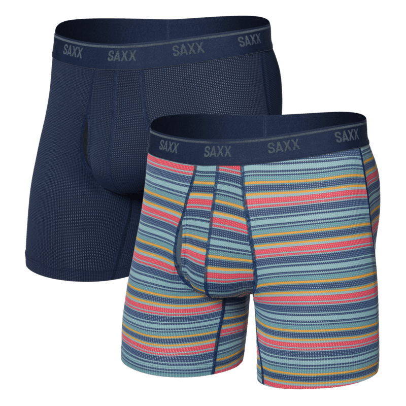 Saxx Quest QDM Boxer Brief Fly 2 Pack - Harvest Stripe / Maritime