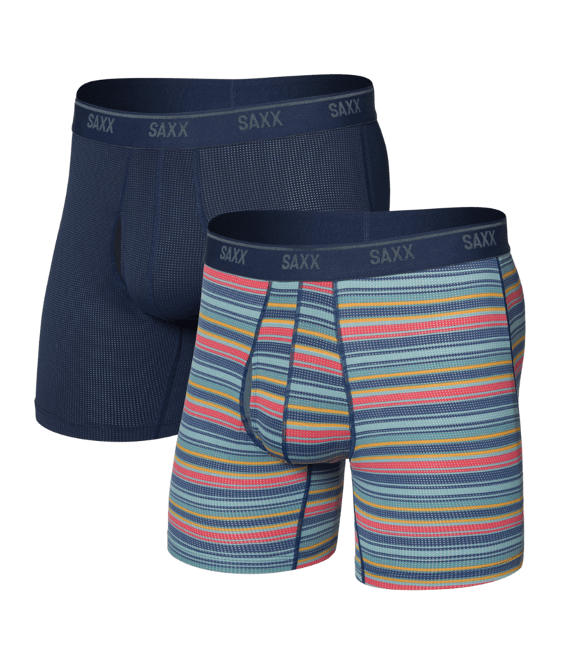 Saxx Quest QDM Boxer Brief Fly 2 Pack - Harvest Stripe / Maritime