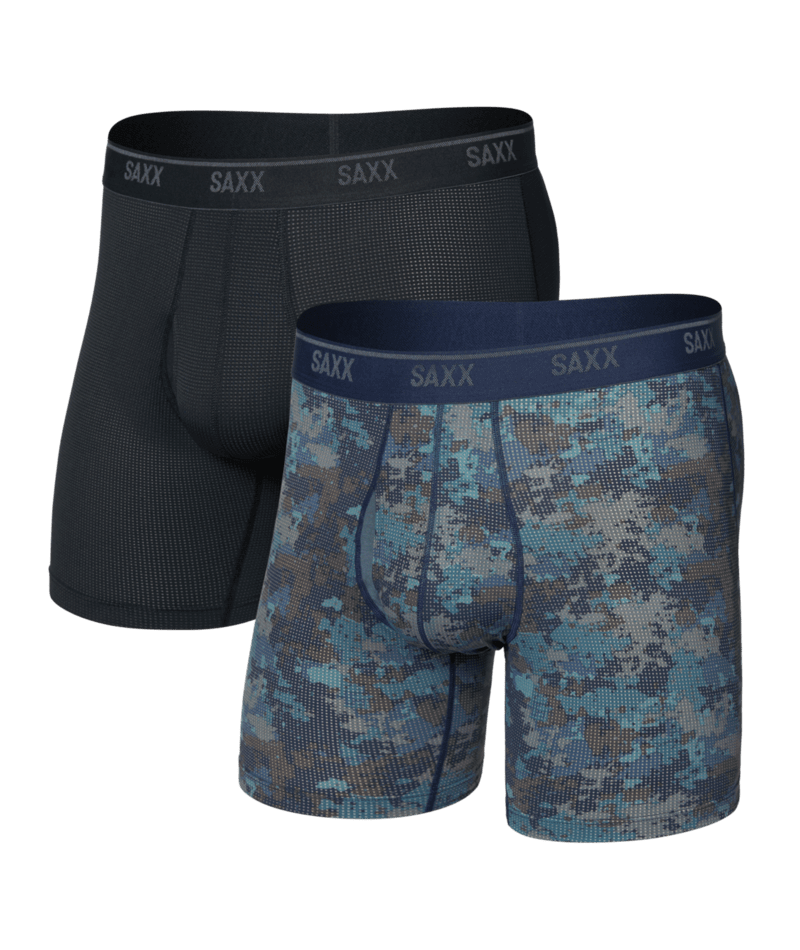 SAXX Quest Boxer Brief Fly 2 Pack – Matrix Camo / Black | Quick-Dry with BallPark Pouch®