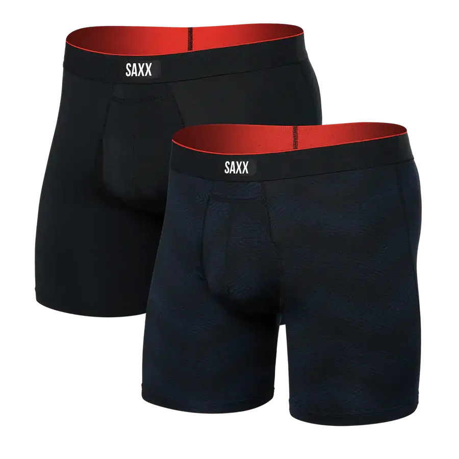 Saxx Underwear - Multi-Sport Performance Boxer Brief 6" - Full Tilt Chevron/Black