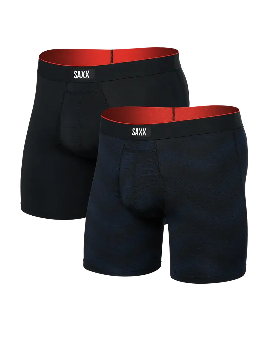 Saxx Underwear - Multi-Sport Performance Boxer Brief 6" - Full Tilt Chevron/Black