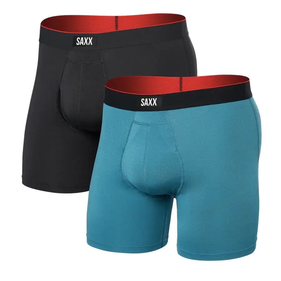 Saxx Underwear - Multi-Sport Performance Boxer Brief 6" - Hydro Blue/Faded Black