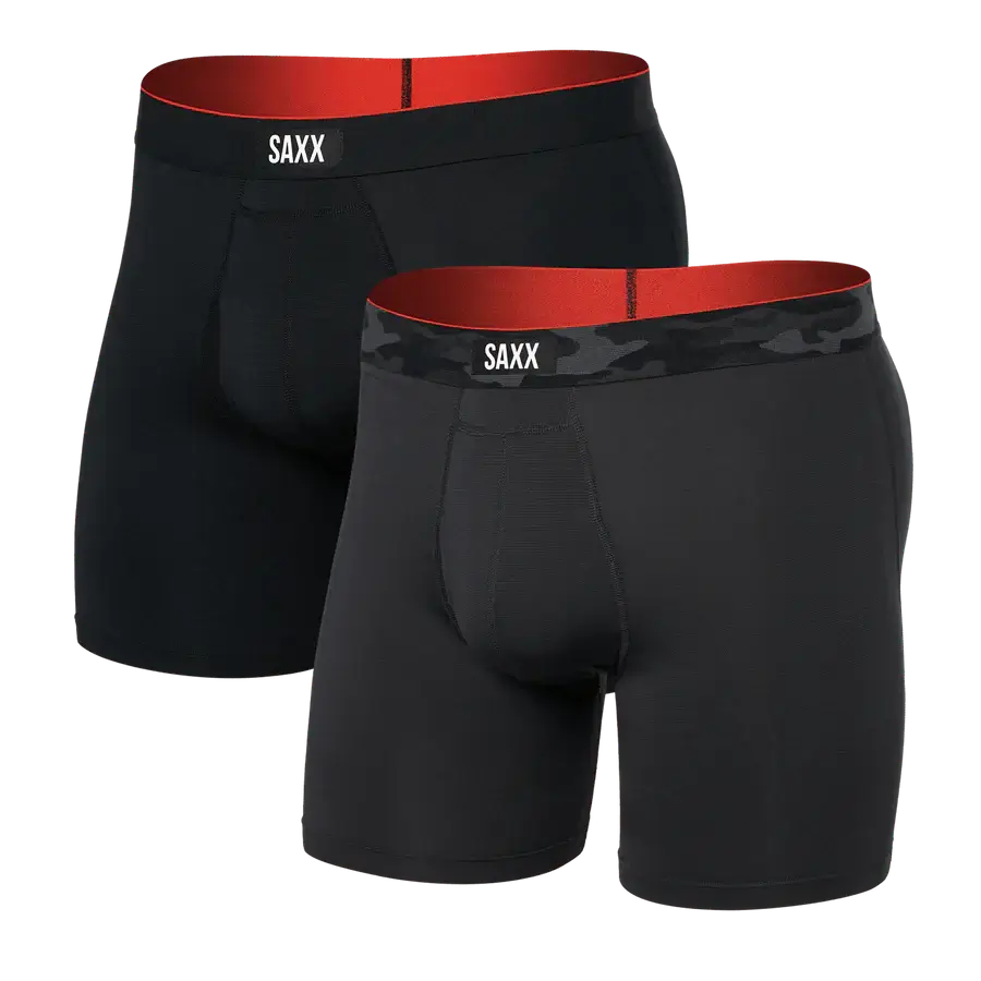 Saxx Underwear - Multi-Sport Performance Boxer Brief 6" - Remote Camo Waistband/Black