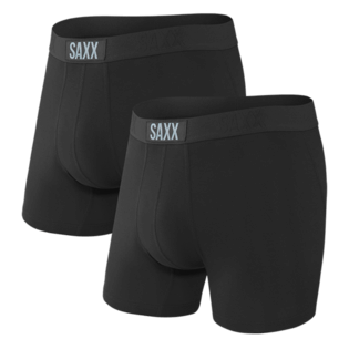 Saxx Underwear Vibe Supersoft 2 Pack Boxer Briefs - Black
