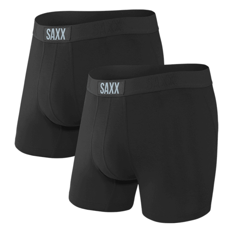 Saxx Underwear Vibe Supersoft 2 Pack Boxer Briefs - Black