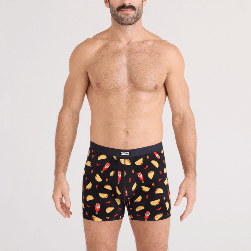 Saxx Underwear Vibe Xtra 2-Pack Soft Comfort Boxer Brief 6" - Flamin Hot / Black
