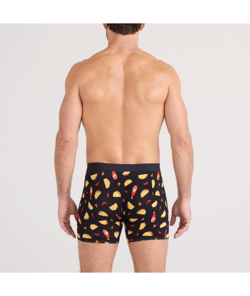 Saxx Underwear Vibe Xtra 2-Pack Soft Comfort Boxer Brief 6" - Flamin Hot / Black