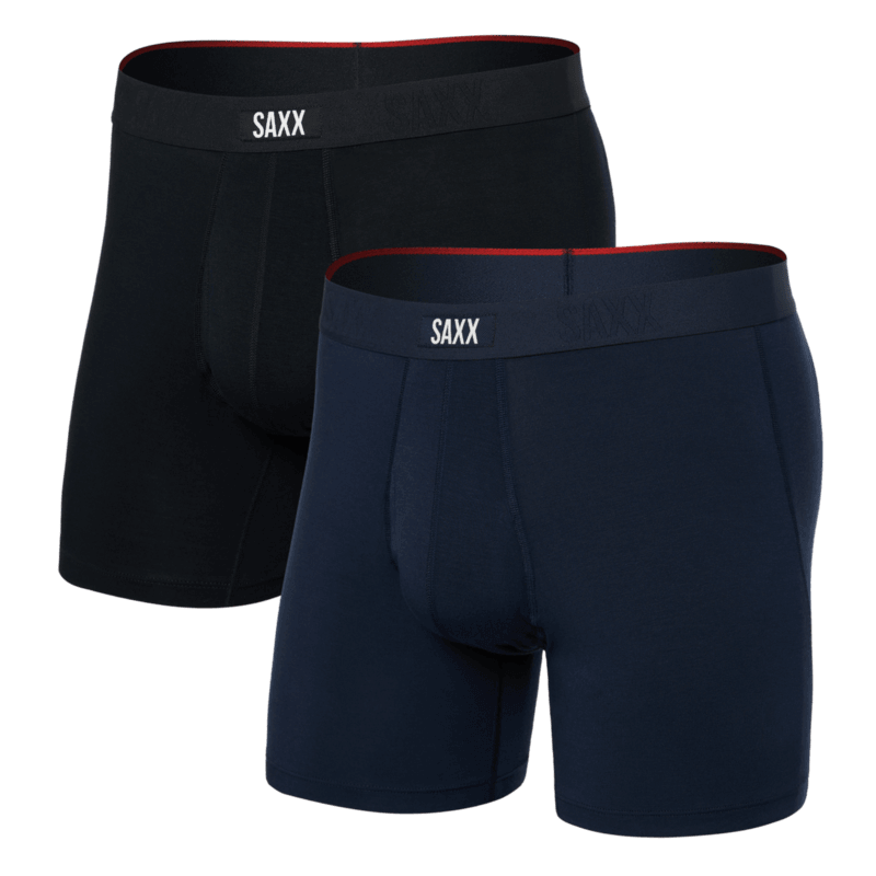 Saxx Underwear Vibe Xtra (2 Pack) Soft Comfort Boxer Brief 6" - Black/Navy