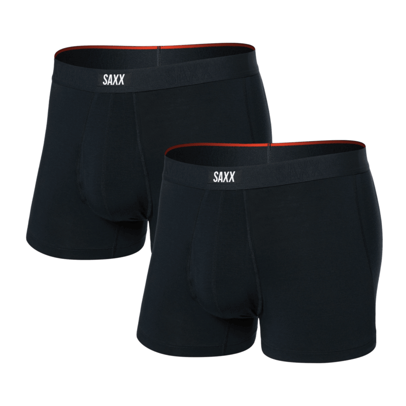 Saxx Underwear Vibe Xtra 2-Pack Soft Comfort Trunks 3" - Black