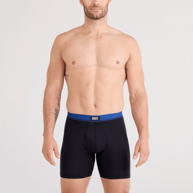 SAXX Essential Cotton Boxer Brief Fly 3-Pack – Red/Navy/Turbulence WB