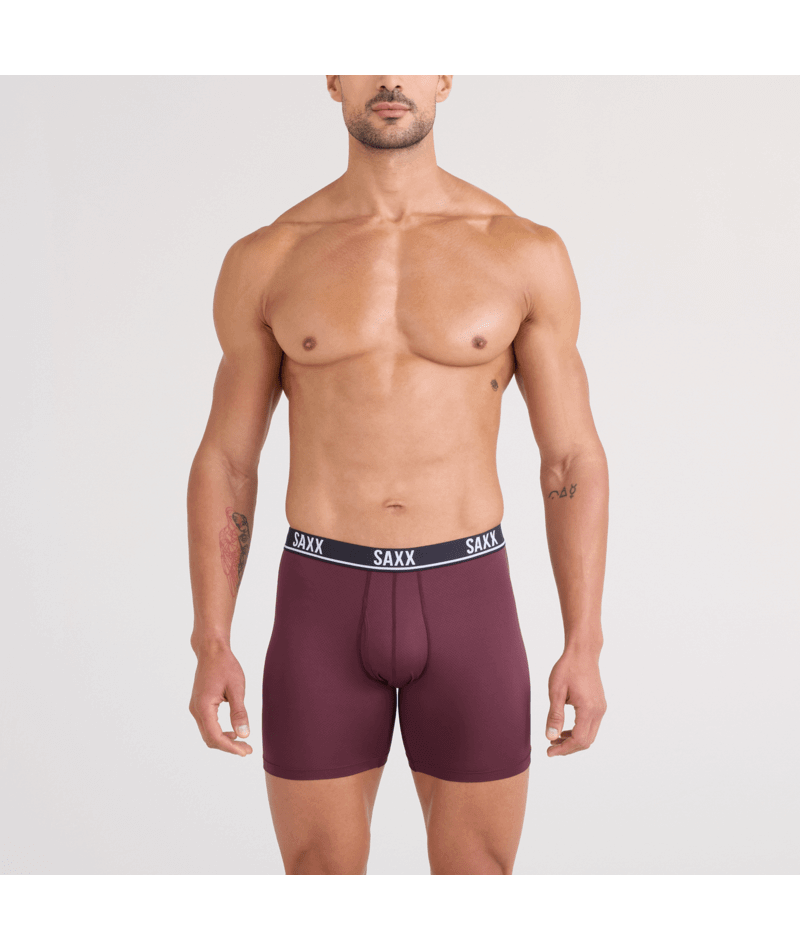 SAXX Essential Performance 3 Pack Boxer Briefs with Fly – Red/Maroon/Black