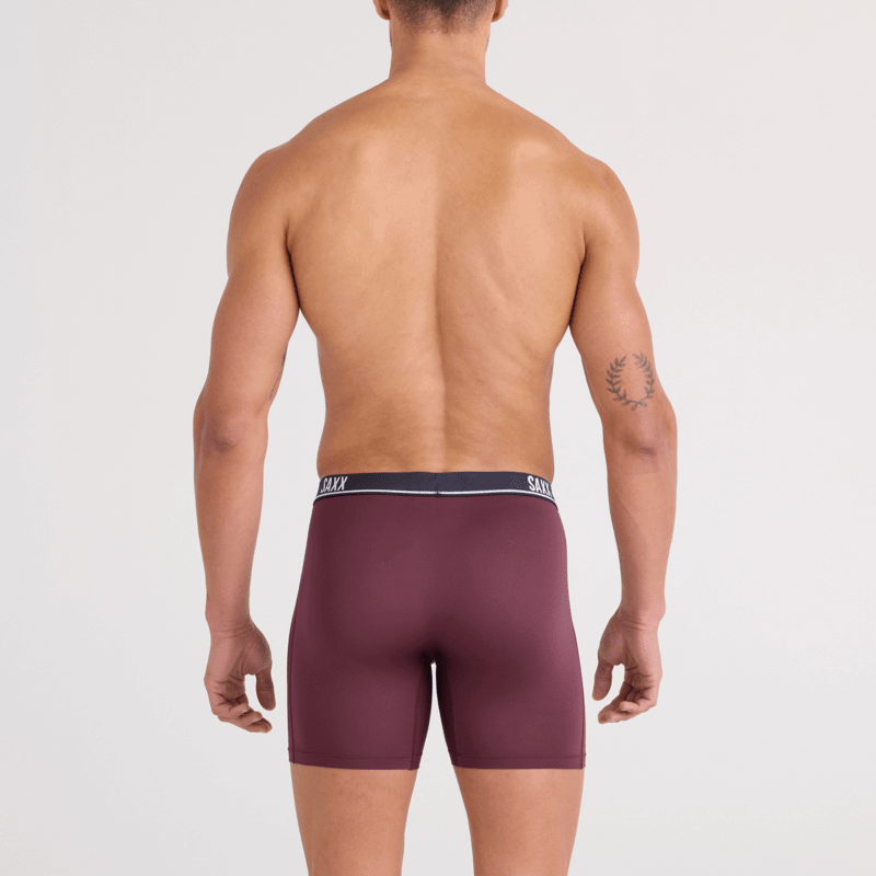 SAXX Essential Performance 3 Pack Boxer Briefs with Fly – Red/Maroon/Black