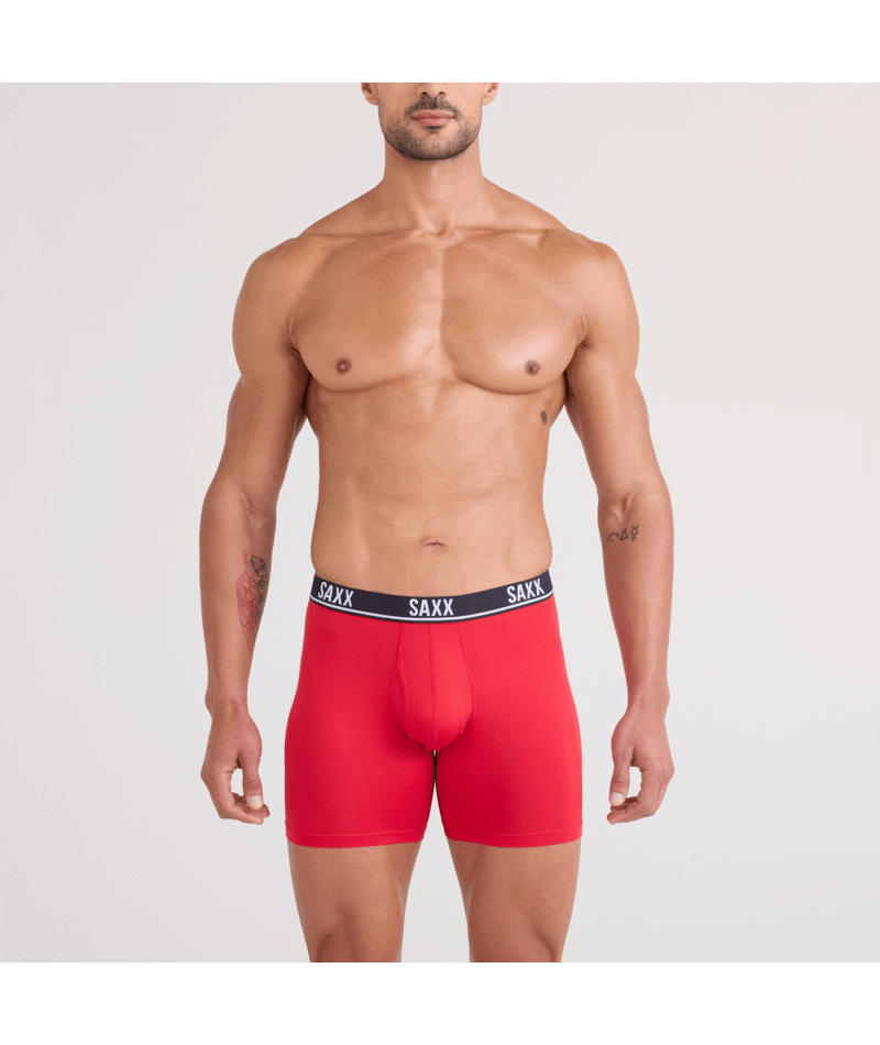 SAXX Essential Performance 3 Pack Boxer Briefs with Fly – Red/Maroon/Black