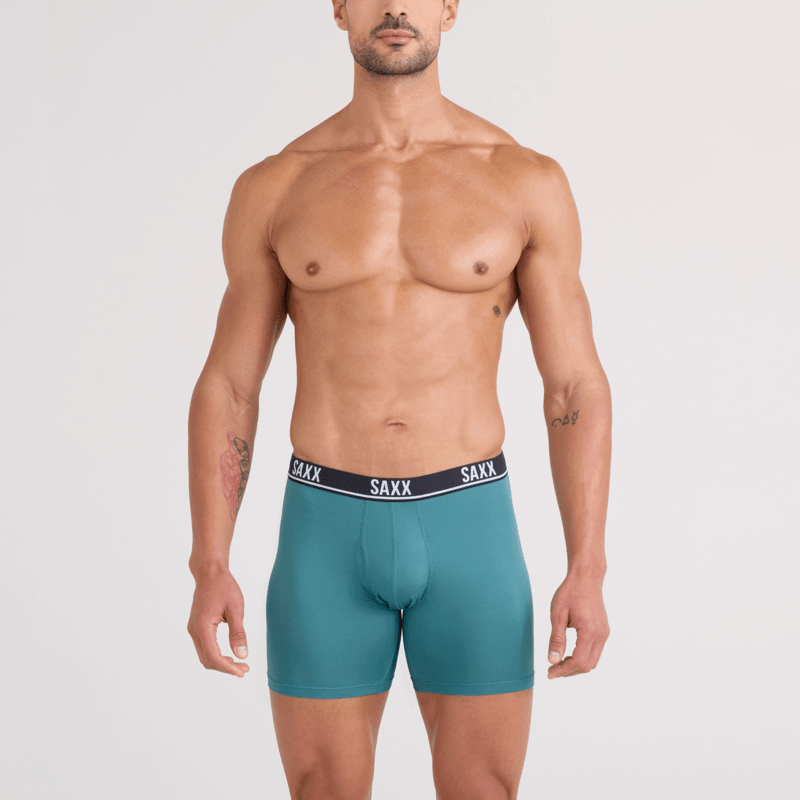SAXX Essential Performance 3 Pack Boxer Briefs with Fly – Blue/Teal/Maritime